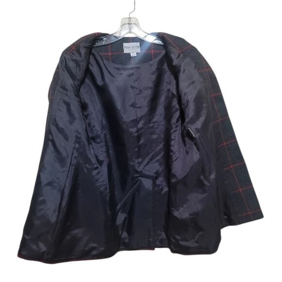 John Meyer Of Norwich Vintage Woolblend Gray and Red Coat Size 10 - Picture 4 of 9